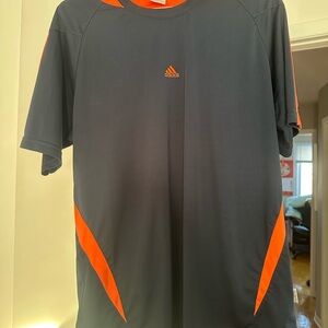 Adidas Men's Tee in navy blue with Orange Accents